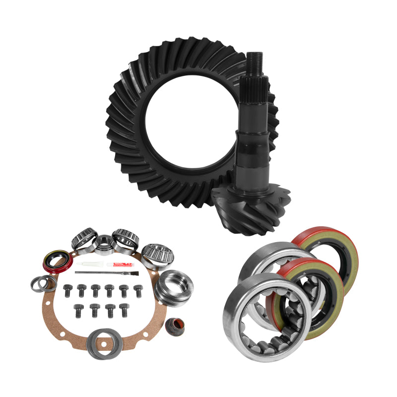 Yukon 8.8in Ford 4.11 Rear Ring & Pinion Install Kit 2.53in OD Axle Bearings and Seals