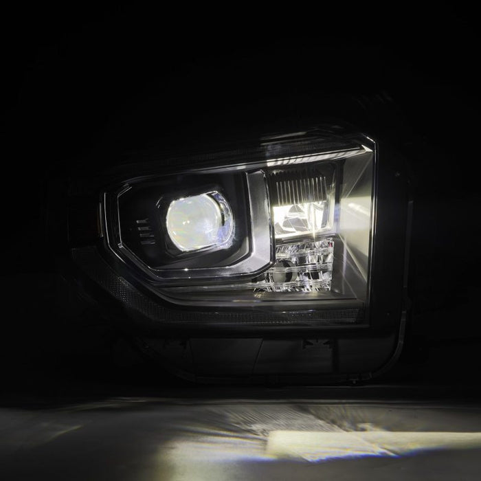 AlphaRex 14-21 Toyota Tundra LUXX-Series LED Proj Headlights Blk w/Actv Light & Seq. Sig + DRL