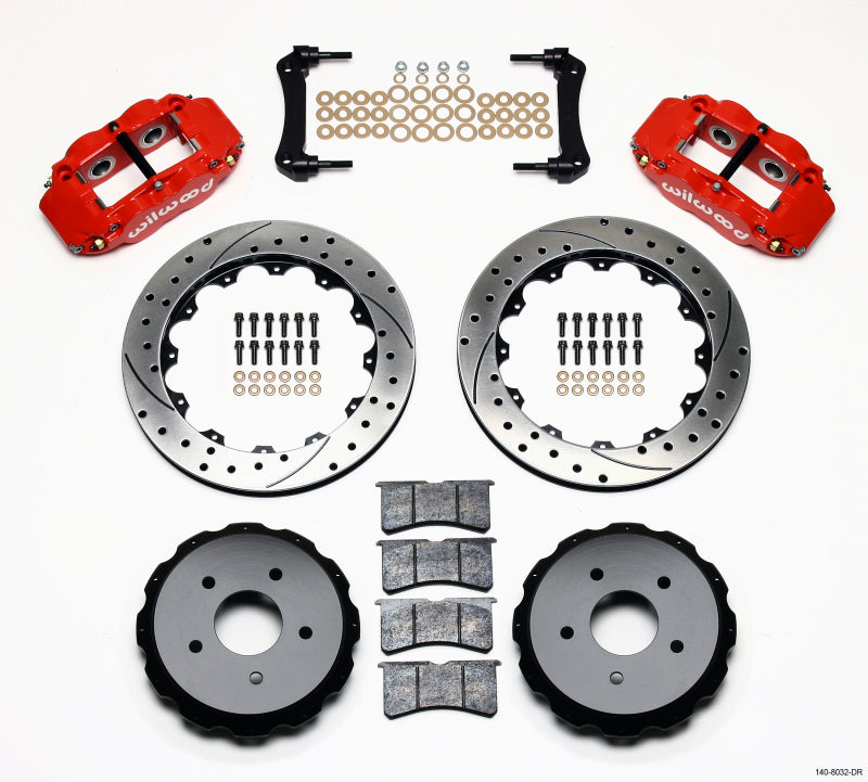 Kit arrière Wilwood Narrow Superlite 4R 12,88 pouces percé rouge 97-04 Corvette C5/Z06