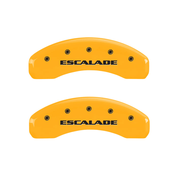 MGP 4 Caliper Covers Engraved Front & Rear Escalade Yellow finish black ch