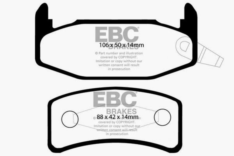 Plaquettes de frein arrière EBC Greenstuff pour Buick Regal 2.8 88-90