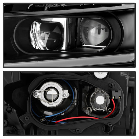 Phares halogènes DRL Proj xTune 14-18 pour Chevy Impala (sauf Limited) - Noir (PRO-JH-CIM15-LB-BK)