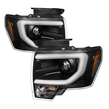 Phares de projecteur Spyder Ford F150 09-14 Modèle halogène - Barre lumineuse DRL Blk PRO-YD-FF15009-LBDRL-BK