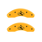 MGP 4 Caliper Covers Engraved Front & Rear Circle K/Kia Yellow Finish Black Char 2013 Kia Optima