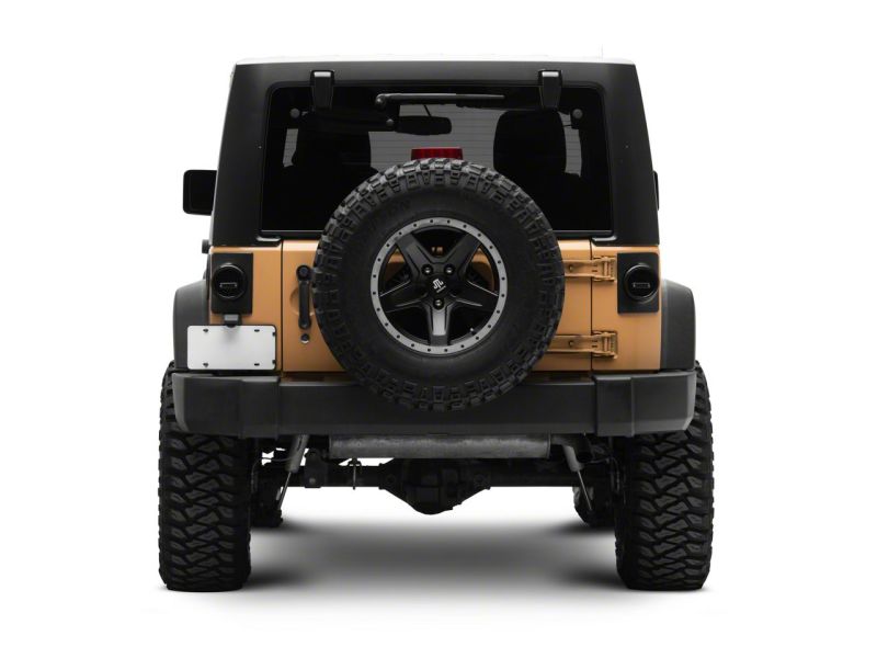 Feux arrière à LED Raxiom 07-18 Jeep Wrangler JK Axial Series Halo - Boîtier noir (lentille transparente)