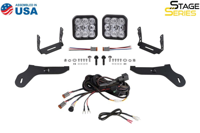 Kit d'éclairage à LED pour pare-chocs Ford Raptor SS5 17-20 de Diode Dynamics - Combo Pro jaune