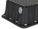 Carter d'huile moteur AFE Pro Series noir avec ailettes usinées ; Ford Powerstroke V8-6,7 L (td) 11-16