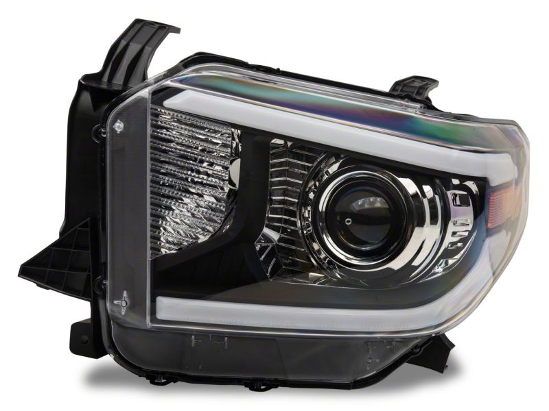 Phares de projecteur Raxiom 14-21 Toyota Tundra Axial Series avec barre LED - Boîtier noir (lentille transparente)