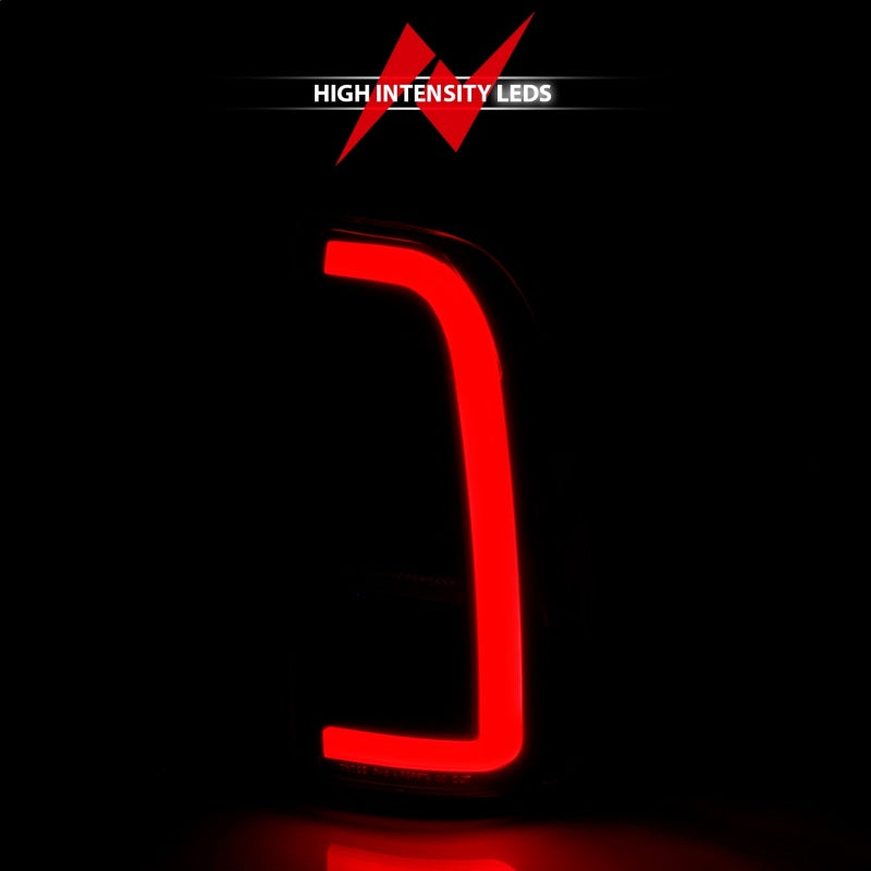 Feux arrière à LED ANZO 00-06 Toyota Tundra avec barre lumineuse, boîtier noir, lentille transparente