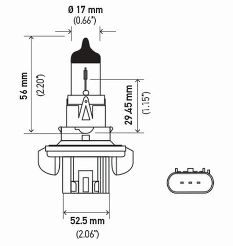 Ampoule Hella H13 12V 60/55W P264T T4 Sb