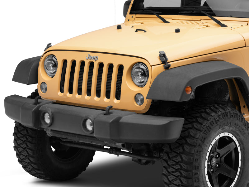 Phares à LED Raxiom 07-18 Jeep Wrangler JK Axial Series - Boîtier noir (lentille transparente)