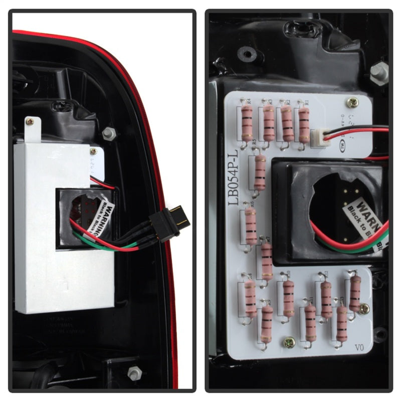 Feux arrière à LED Spyder 08-16 Ford Super Duty F-250 V3 - Rouge transparent (ALT-YD-FS07V3-LBLED-RC)