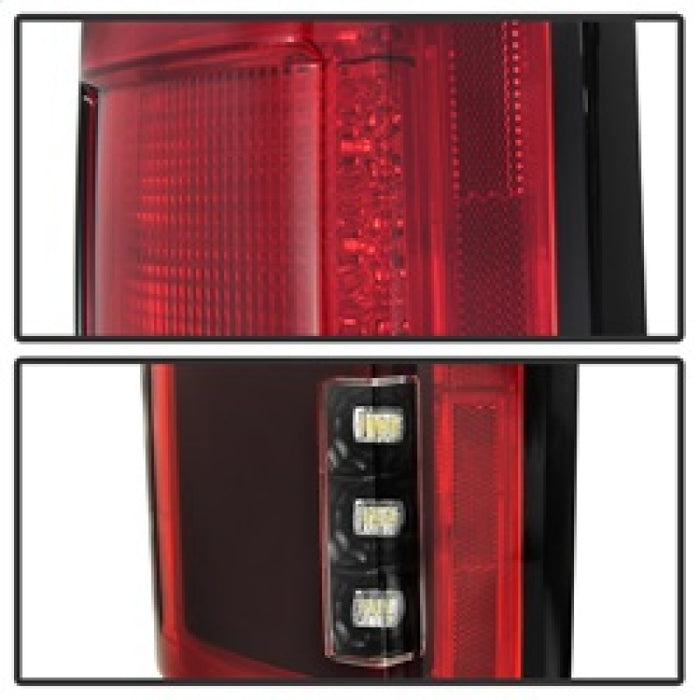 Feux arrière à LED Spyder 15-18 Ford F-150 (avec angle mort) - Rouge transparent (ALT-YD-FF15015BS-LBLED-RC)