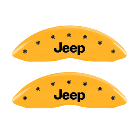 Couvre-étriers MGP 4 gravés à l'avant JEEP Logo de calandre JEEP gravé à l'arrière Finition jaune noir ch