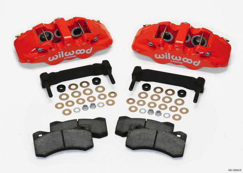 Kit d'étrier et de support avant Wilwood AERO6 - Rouge 97-13 Corvette C5/C6 avec disques OEM HD/Z51