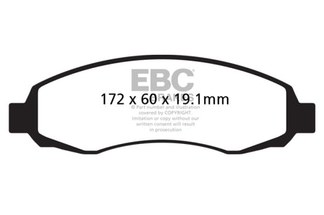 Plaquettes de frein avant EBC 03-04 Dodge Dakota 2WD 3.7 Ultimax2
