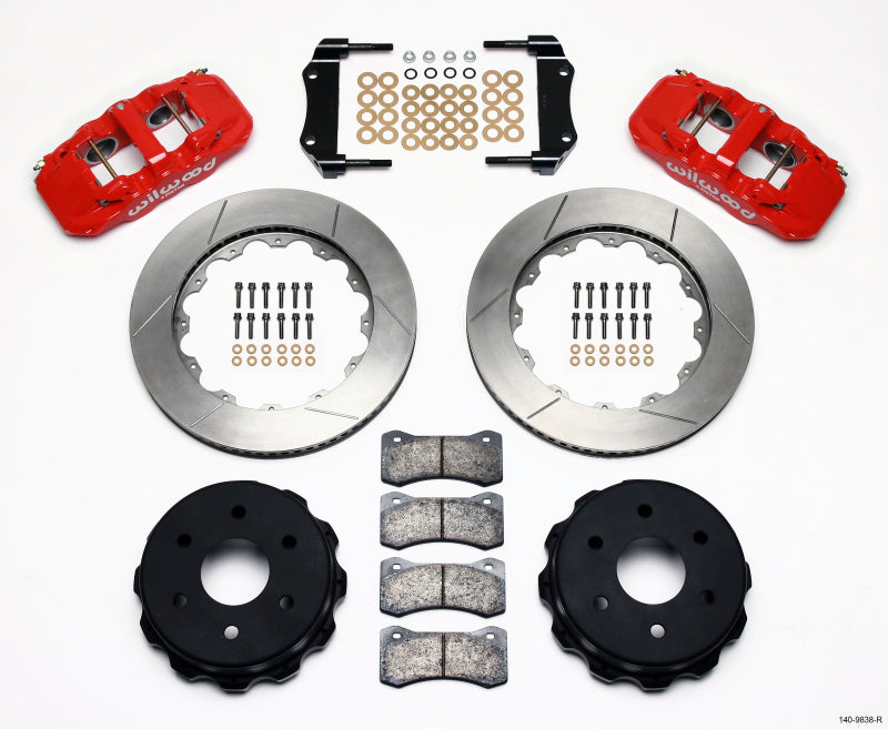 Kit de camion arrière Wilwood AERO4 14,25 pouces rouge 1999-2010 GM 1500-SUV étrier OE à 2 pistons