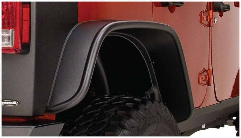 Bushwacker 07-18 Jeep Wrangler Unlimited Flat Style Flares 2 pièces 4 portes utilitaire sport uniquement - Noir