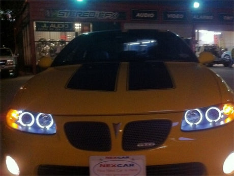 Phares de projecteur Spyder Pontiac GTO 04-06 LED Halo LED Noir Haut H1 Bas H1 PRO-YD-PGTO04-HL-BK