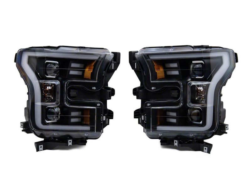 Phares de projecteur Raxiom 15-17 Ford F-150 G3 avec accent LED - Boîtier noir (lentille transparente)