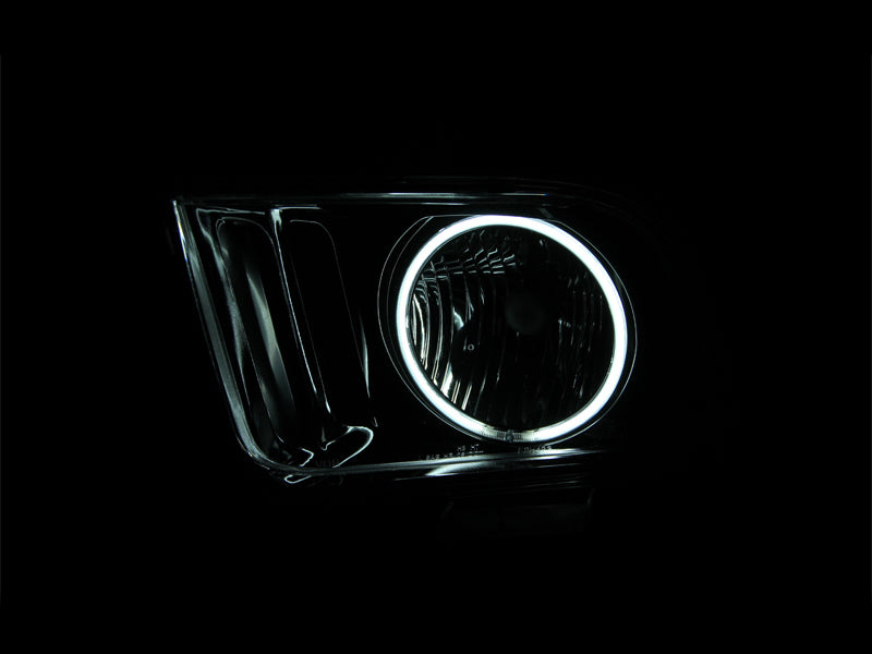 Phares en cristal ANZO 2005-2009 Ford Mustang avec halo noir (CCFL)