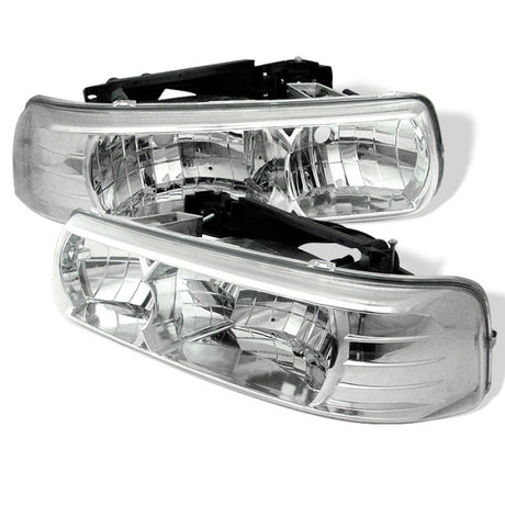 Phares avant en cristal chromés Spyder Chevy Silverado 1500/2500 99-02 HD-YD-CSIL99-C