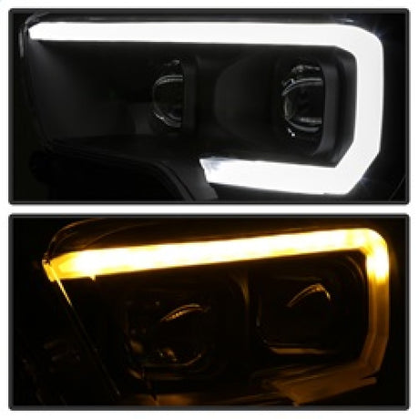 Phares de projecteur à barre lumineuse DRL xTune pour Toyota Tacoma 16-18 - Noir PRO-JH-TTA16-LBDRL-BK