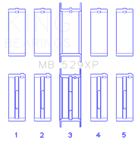 Jeu de roulements de bague principale King Performance Ford 302 (taille STD)