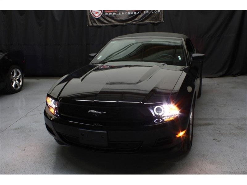 Phares de projecteur Spyder Ford Mustang 99-04 LED Halo noir haut H1 bas H1 PRO-YD-FM99-1PC-AM-BK