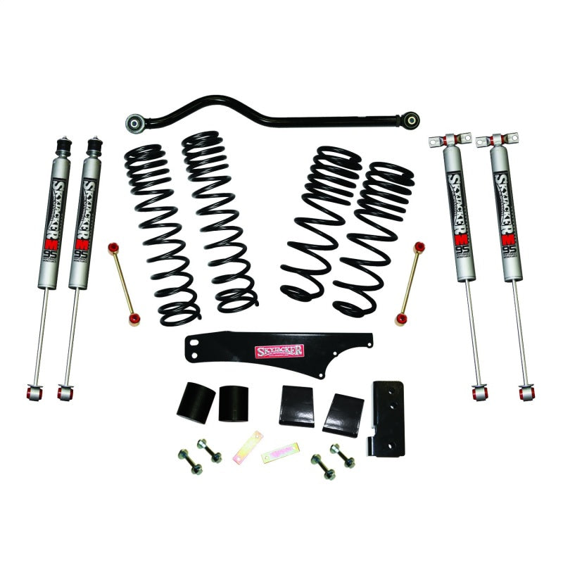 Skyjacker 2007-2018 Jeep Wrangler JK 4 portes 4 roues motrices Kit de levage à long débattement 3,5 à 4 pouces avec amortisseurs monotubes M95