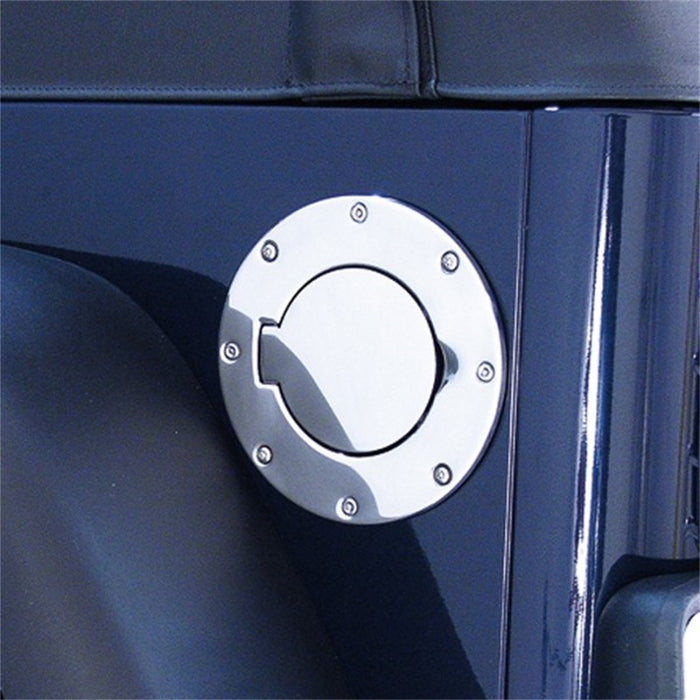 Porte de bouchon de réservoir d'essence non verrouillable en acier inoxydable pour Jeep Wrangler TJ 97-06 Rugged Ridge