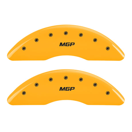 Couvre-étriers MGP 4 gravés avant et arrière finition jaune MGP noir ch