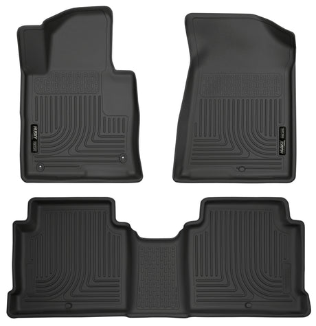 Revêtements de sol avant et 2e siège noirs Husky Liners 2015 Hyundai Sonata Weatherbeater