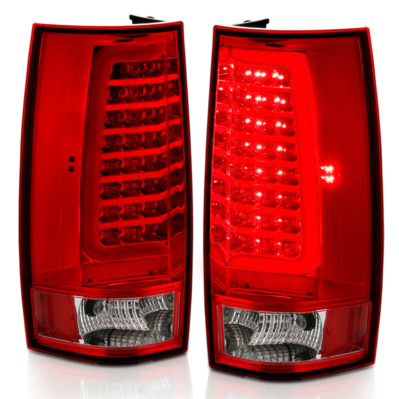 Feu arrière à LED ANZO 2007-2014 Chevy Tahoe style planche chromée avec lentille rouge/transparente
