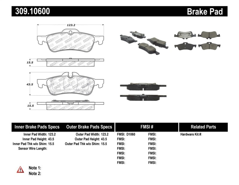 Plaquettes de frein arrière StopTech Performance 02-06 Mini