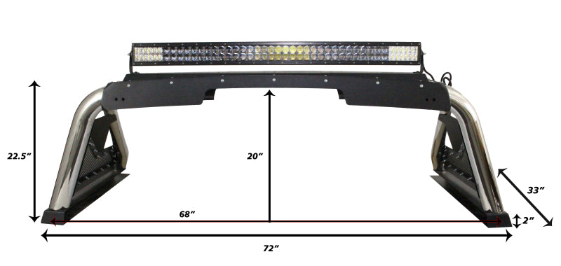 Barre de toit sport Go Rhino 07-20 Toyota Tundra 2.0 (taille réelle) - Tex Blk