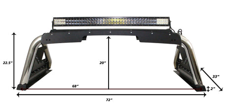Kit complet Go Rhino 14-19 Chevy 1500 LD (Classic) Sport Bar 2.0 avec barre sport + support d'éclairage rétractable