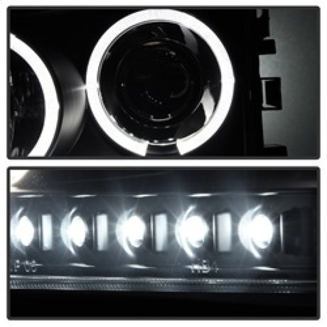 Phares de projecteur Spyder Dodge Charger 06-10 Halogène-LED Halo LED Blk Smke PRO-YD-DCH05-LED-BSM