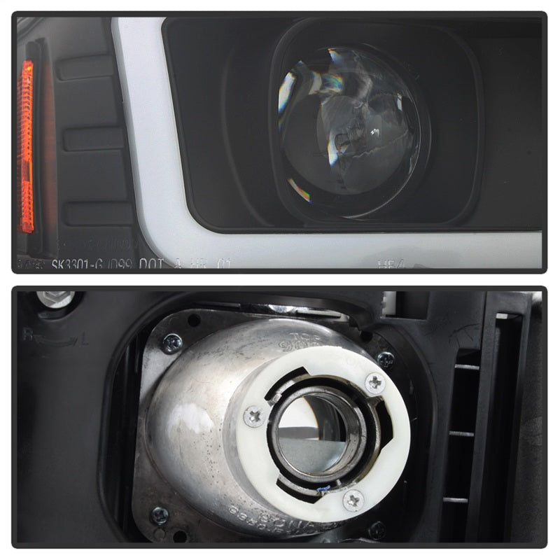 Phares de projecteur Spyder GMC Sierra 1500/2500/3500 99-06 V2 - DRL - Noir PRO-YD-CDE00V2-LB-BK