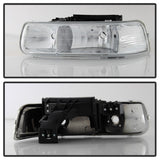 xTune Chevy Tahoe 00-06 Amber Crystal Headlights Chrome HD-JH-CSIL99-C