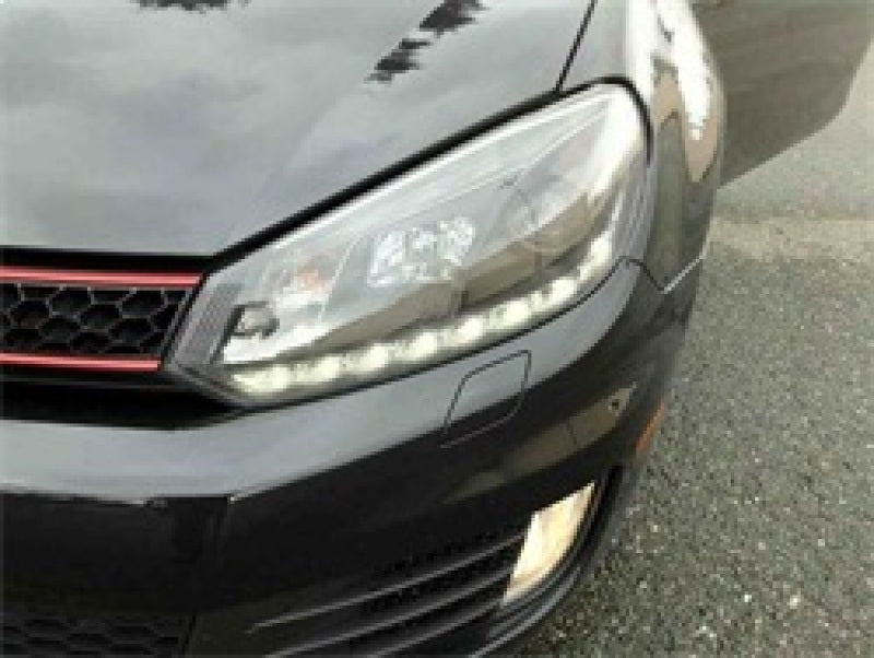 Phares de projecteur Spyder Volkswagen Golf/GTI 10-13 Modèle halogène - DRL Blk PRO-YD-VG10-DRL-BK