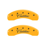 MGP 4 Caliper Covers Engraved Front Cursive/Cadillac Engraved Rear CTS4 Black finish silver ch