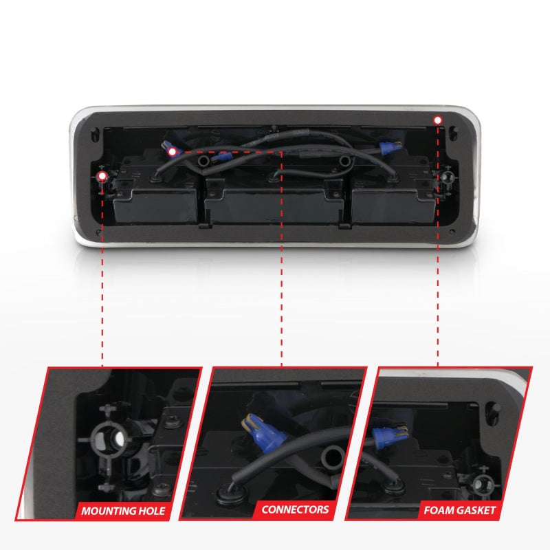 ANZO 2004-2008 Ford F-150 3ème feu stop LED Chrome Série B