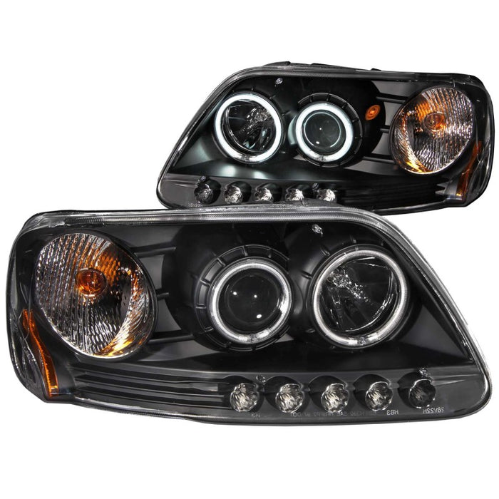 Phares de projecteur ANZO 1997-2003 Ford F-150 avec halo noir (CCFL)