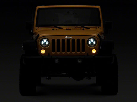 Phares à DEL Raxiom 07-18 Jeep Wrangler JK 7 pouces - Boîtier chromé (lentille transparente)