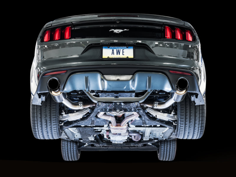 Échappement arrière EcoBoost AWE Tuning S550 Mustang - Édition Touring (embouts noirs diamantés)