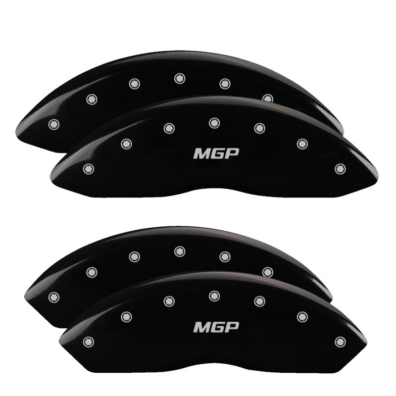 MGP 4 Caliper Covers Engraved Front & Rear MGP Black finish silver ch