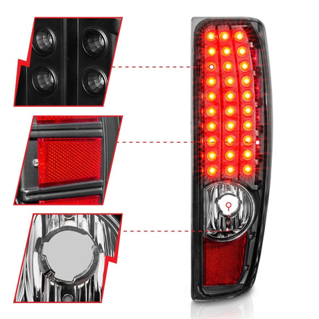Feux arrière à LED Anzo 04-10 Chevy Colorado G2 - Noir