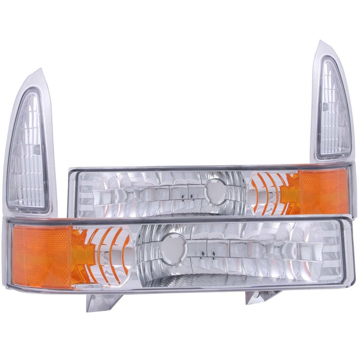 Feux de stationnement ANZO 2000-2004 Ford Excursion Euro Chrome avec réflecteur ambre