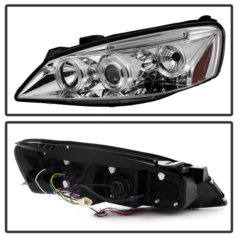 Phares de projecteur Spyder Pontiac G6 2/4DR 05-08 LED Halo LED Chrm PRO-YD-PG605-HL-C